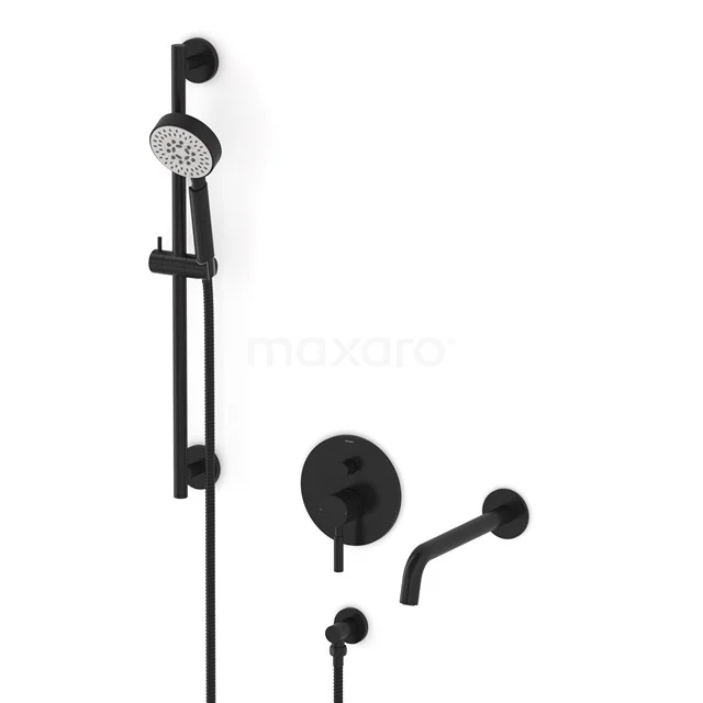 Radius Concealed bath mixer set | Black Single lever mixer tap with handheld shower 5 positions CIZ55-00030