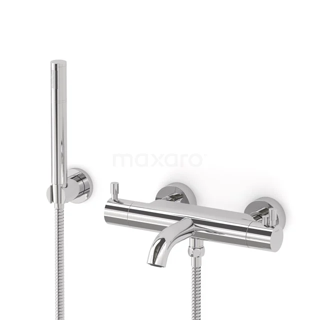 Radius exposed bath mixer set | Chrome Thermostatic mixer with handheld shower 1 position COC55-00001