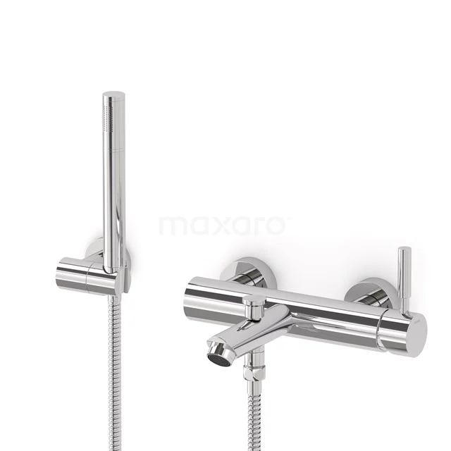 Radius exposed bath mixer set | Chrome Single lever mixer tap with handheld shower 1 position COC55-00004