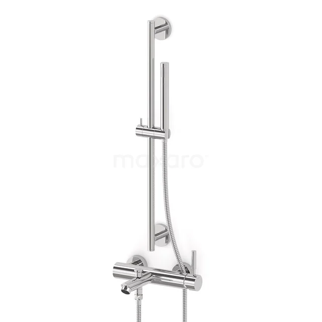 Radius exposed bath mixer tap set | Chrome Single lever mixer tap with handheld shower 1 position COC55-00006