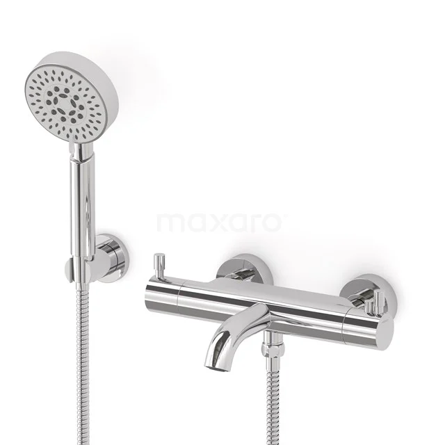 Radius exposed bath mixer set | Chrome Thermostatic mixer with handheld shower 5 positions COC55-00007