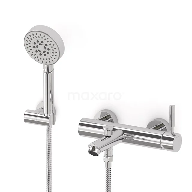 Radius exposed bath mixer tap set | Chrome Single lever mixer tap with handheld shower 5 positions COC55-00010