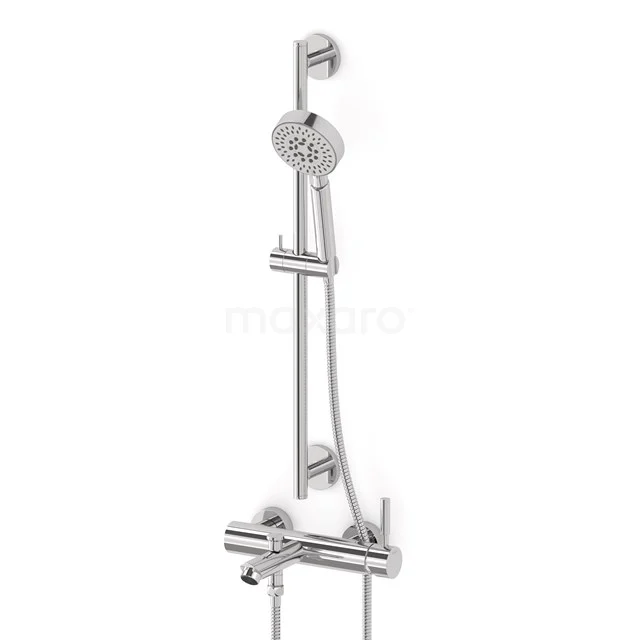 Wannenbatterie-Set Radius | Chrom Einhebelmischer mit Handbrause 5 Positionen COC55-00012