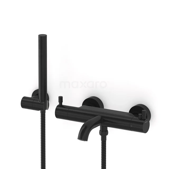 Radius exposed bath mixer set | Black Thermostatic mixer with handheld shower 1 position COZ55-00002