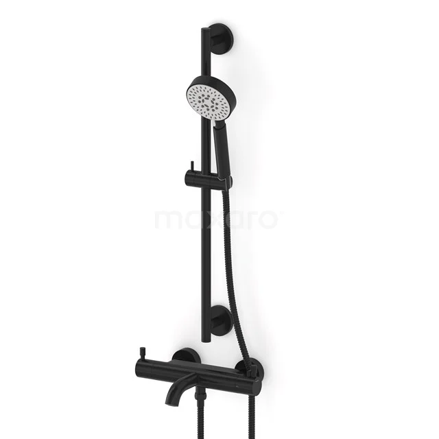 Radius exposed bath mixer set | Black Thermostatic mixer with handheld shower 5 positions COZ55-00006