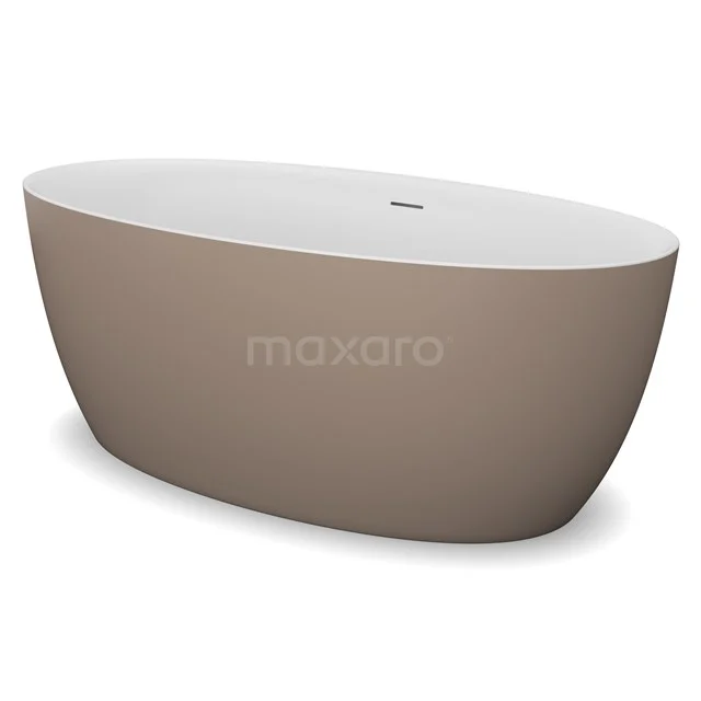 Olivento Freistehende Badewanne | 170x82cm Acryl Matt Weiß und Taupe VSA67MTP