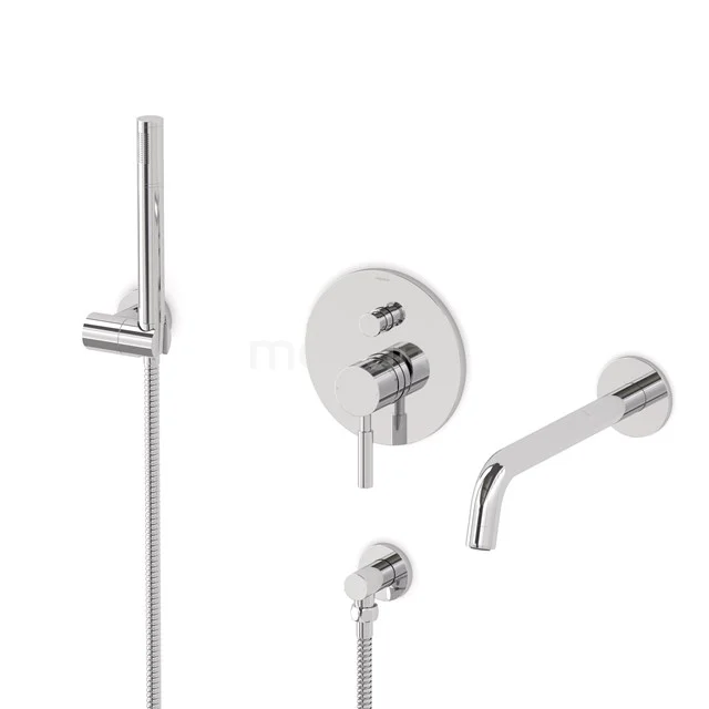 Radius Concealed bath mixer set | Chrome Single lever mixer tap with handheld shower 1 position CIC55-00012