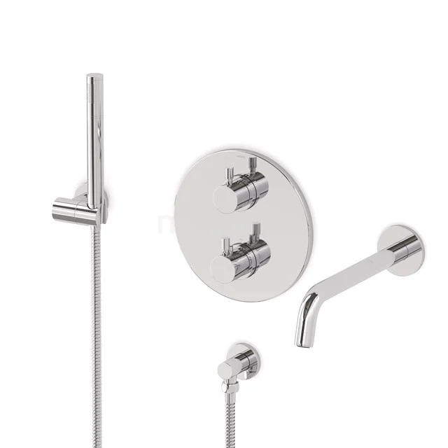 Radius Built-in bath mixer set | Chrome Thermostatic mixer with handheld shower 1 position CIC55-00010
