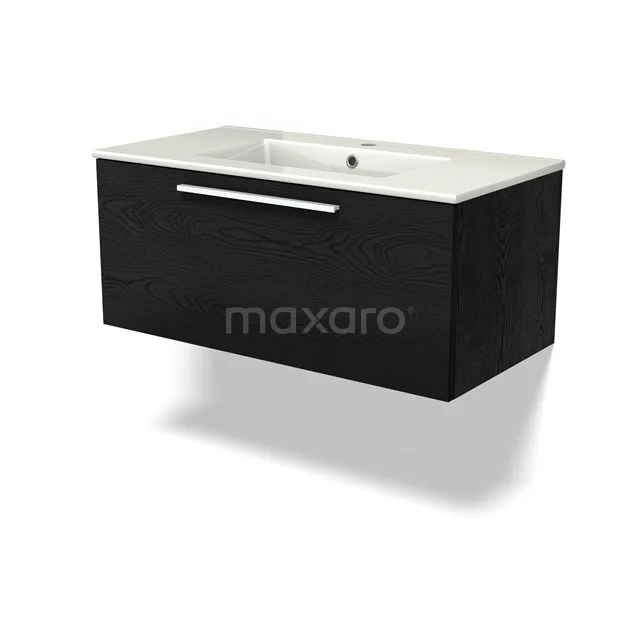Modulo Bathroom furniture with sink | 90 cm Black oak Flat front Ceramic 1 drawer BMW11-04600 Modulo Bathroom furniture with sink | 90 cm Black oak Flat front Ceramic 1 drawer BMW11-04600