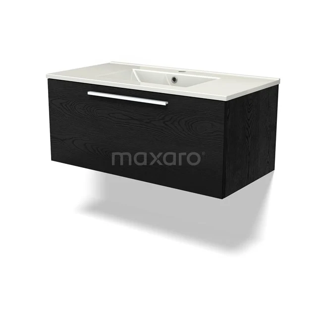 Modulo Bathroom furniture with sink | 90 cm Black oak Flat front Ceramic 1 drawer BMW11-04604 Modulo Bathroom furniture with sink | 90 cm Black oak Flat front Ceramic 1 drawer BMW11-04604