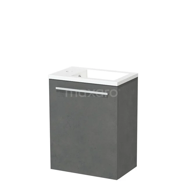 Modulo Pico Toiletmeubel met wastafel | 40 cm Donkergrijs beton Vlak front Mineraalmarmer TMW10-00309
