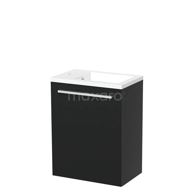 Modulo Pico WC-Möbel mit Waschbecken | 40 cm Matt Schwarz Glatte Front Mineralguss TMW10-00314