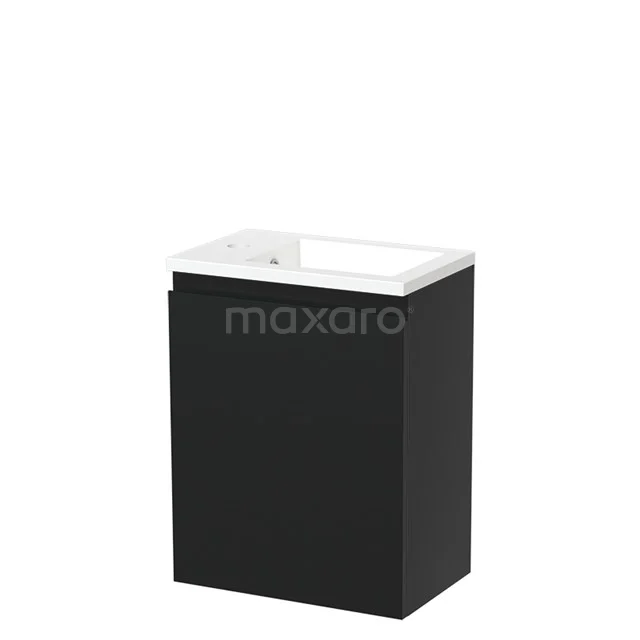 Modulo Pico Toilet unit with basin | 40 cm Matte black Handleless front Mineral marble TMW10-00317