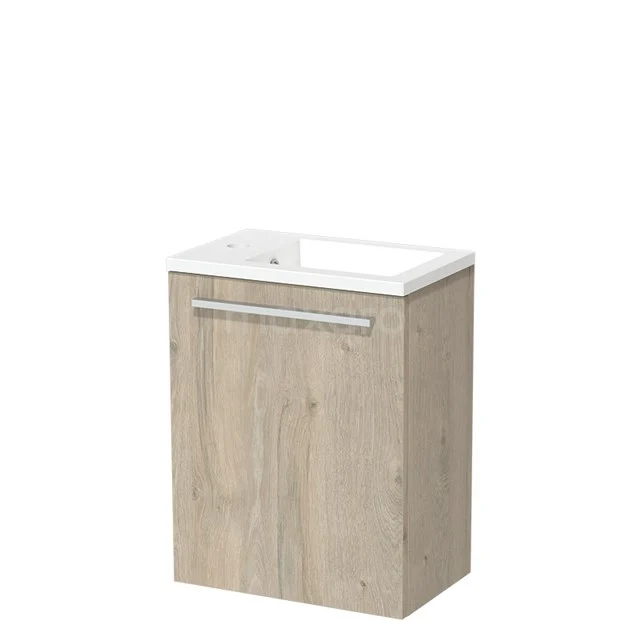 Modulo Pico WC-Möbel mit Waschbecken | 40 cm Hellgraue Eiche Glatte Front Mineralguss TMW10-00322