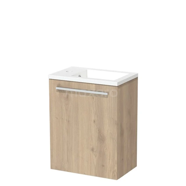 Modulo Pico WC-Möbel mit Waschbecken | 40 cm Hellbraune Eiche Glatte Front Mineralguss TMW10-00324