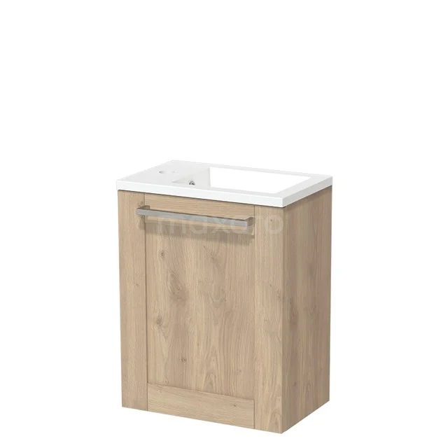 Modulo Pico WC-Möbel mit Waschbecken | 40 cm Hellbraune Eiche Rahmenfront Mineralguss TMW10-00325