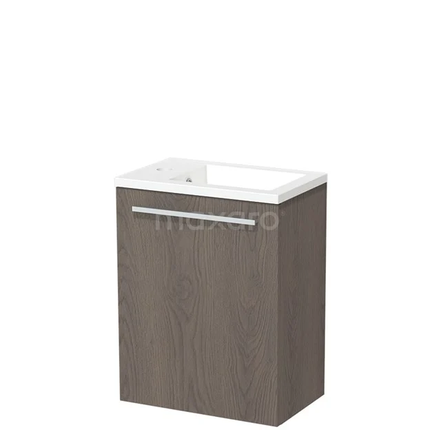 Modulo Pico Toilet unit with basin | 40 cm Dark brown oak Flat front Mineral marble TMW10-00328