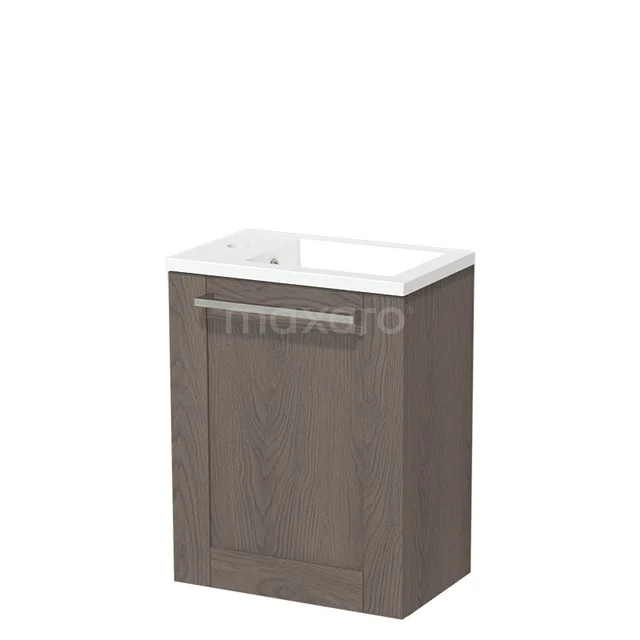 Modulo Pico WC-Möbel mit Waschbecken | 40 cm Dunkelbraune Eiche Rahmenfront Mineralguss TMW10-00329