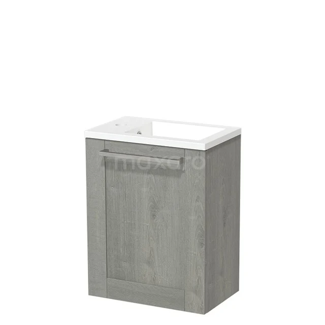 Modulo Pico WC-Möbel mit Waschbecken | 40 cm Graue Eiche Rahmenfront Mineralguss TMW10-00331