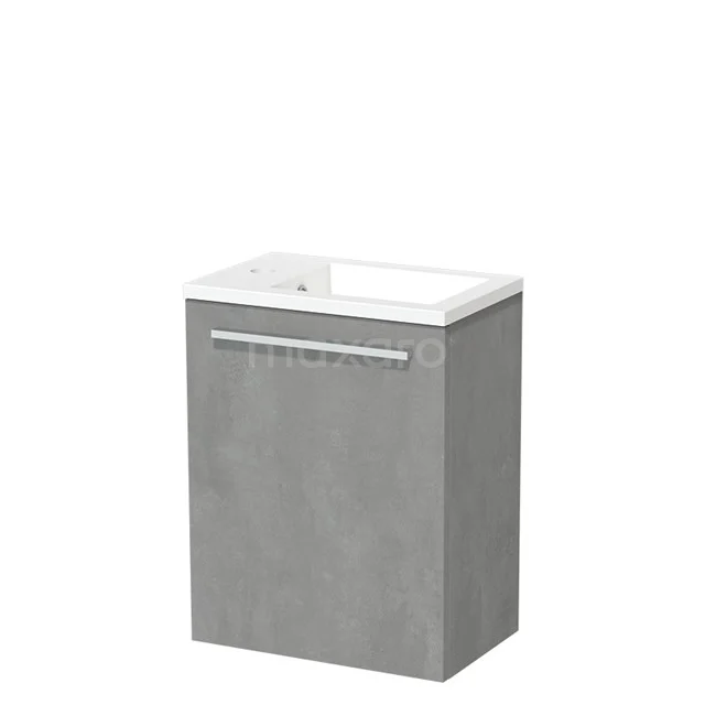Modulo Pico Toiletmeubel met wastafel | 40 cm Lichtgrijs beton Vlak front Mineraalmarmer TMW10-00332
