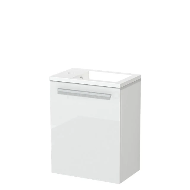 Modulo Pico Toilet unit with basin | 40 cm High-gloss white Flat front Mineral marble TMW10-00333