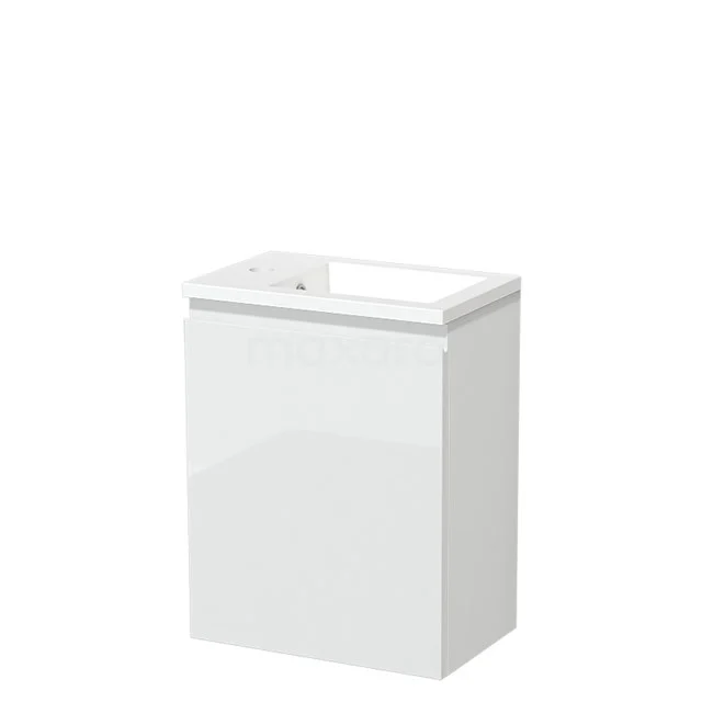 Modulo Pico Toilet unit with basin | 40 cm High-gloss white Handleless front Mineral marble TMW10-00335