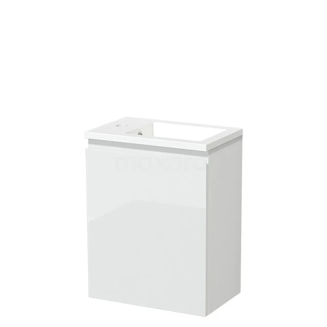Modulo Pico Toiletmeubel met wastafel | 40 cm Hoogglans wit Greeploos front Mineraalmarmer TMW10-00335