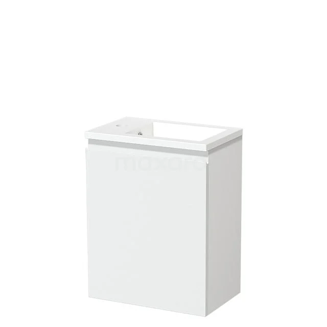 Modulo Pico Toiletmeubel met wastafel | 40 cm Mat wit Greeploos front Mineraalmarmer TMW10-00339