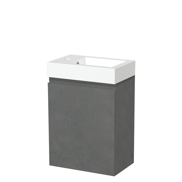 Modulo Pico Toiletmeubel met wastafel | 40 cm Donkergrijs beton Greeploos front Mineraalmarmer TMW10-00549