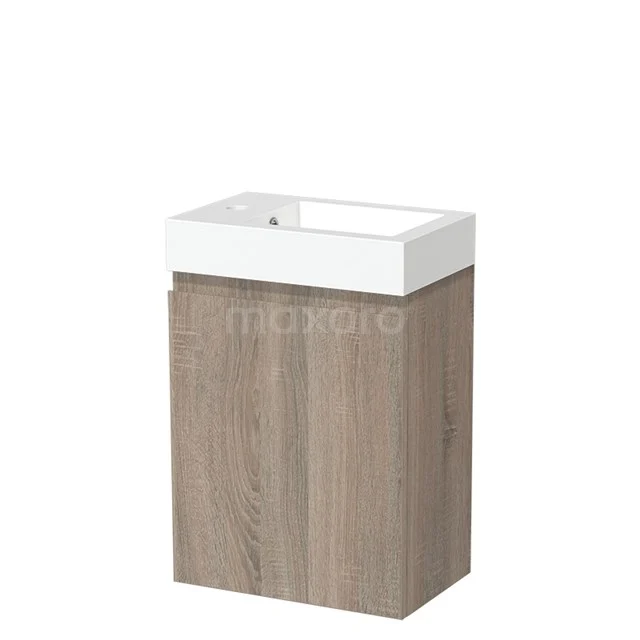 Modulo Pico Toiletmeubel met wastafel | 40 cm Eiken Greeploos front Mineraalmarmer TMW10-00554