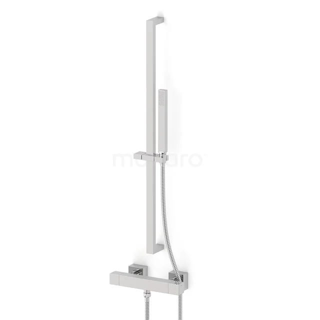 Cubic exposed shower mixer tap set | Chrome Mixer tap with handheld shower 1 position AOC22-00001
