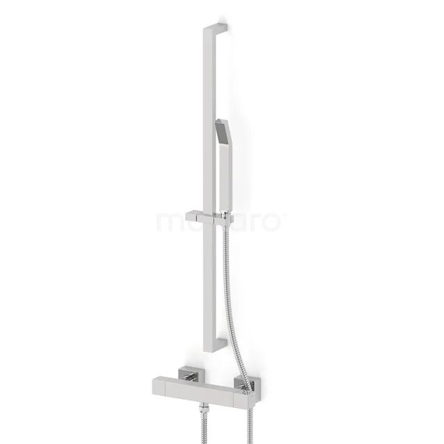 Cubic exposed shower mixer tap set | Chrome Mixer tap with handheld shower 1 position AOC22-00003