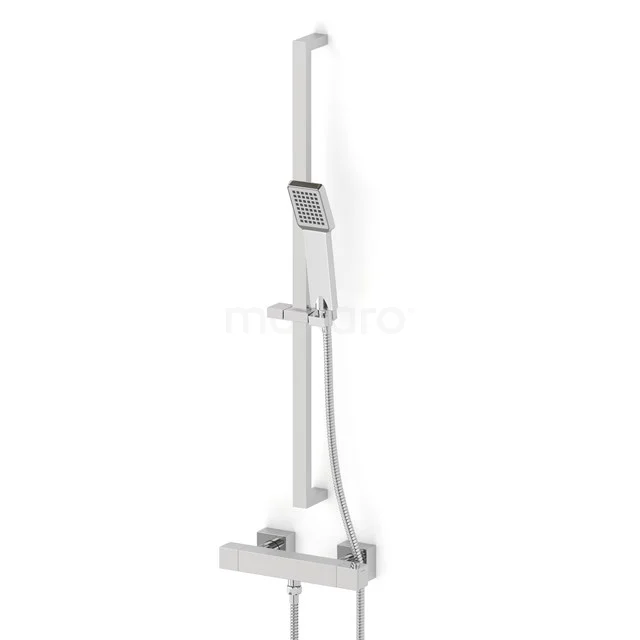 Cubic Aufputz-Brausebatterie-Set | Chrom Mischbatterie mit Handbrause 1 Position AOC22-00005