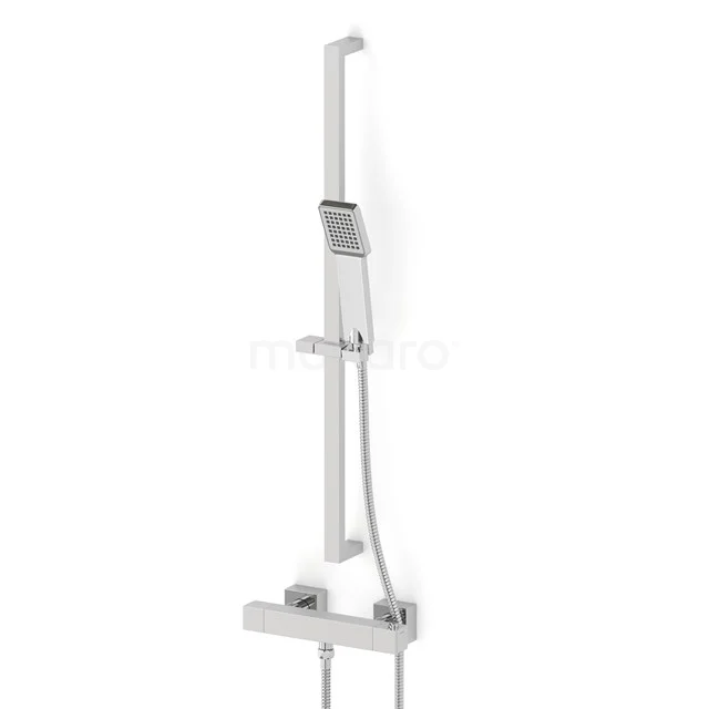 Cubic exposed shower mixer tap set | Chrome Mixer tap with handheld shower 1 position AOC22-00006