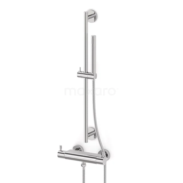 Radius exposed shower mixer set | Chrome Thermostatic mixer with handheld shower 1 position AOC55-00001