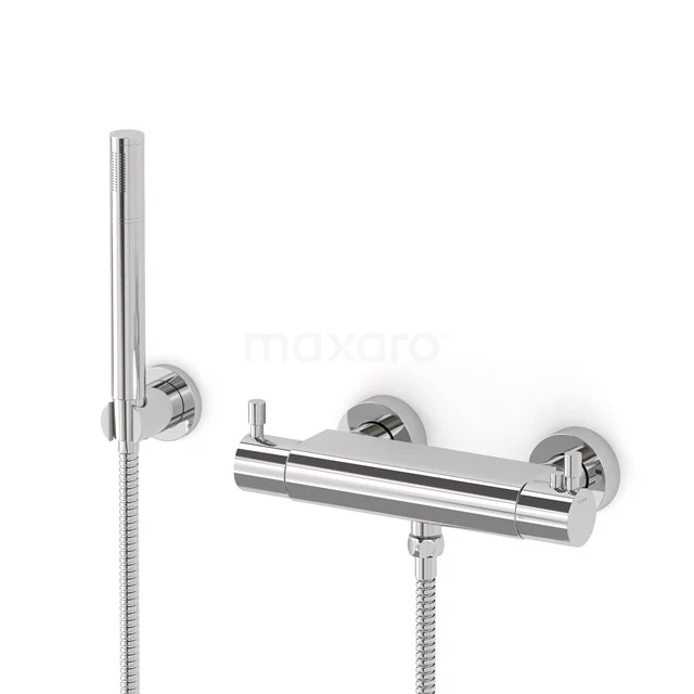 Radius exposed shower mixer set | Chrome Thermostatic mixer with handheld shower 1 position AOC55-00005