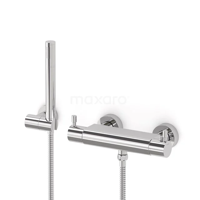 Radius exposed shower mixer set | Chrome Thermostatic mixer with handheld shower 1 position AOC55-00007