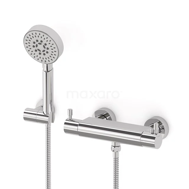 Radius exposed shower mixer set | Chrome Thermostatic mixer with handheld shower 5 positions AOC55-00011
