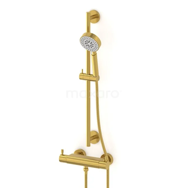 Shower set with Thermostatic mixer, Radius Gold, Gold AOG55-00002