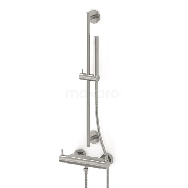 Radius exposed shower mixer set | Stainless steel Thermostatic mixer with handheld shower 1 position AOR55-00001