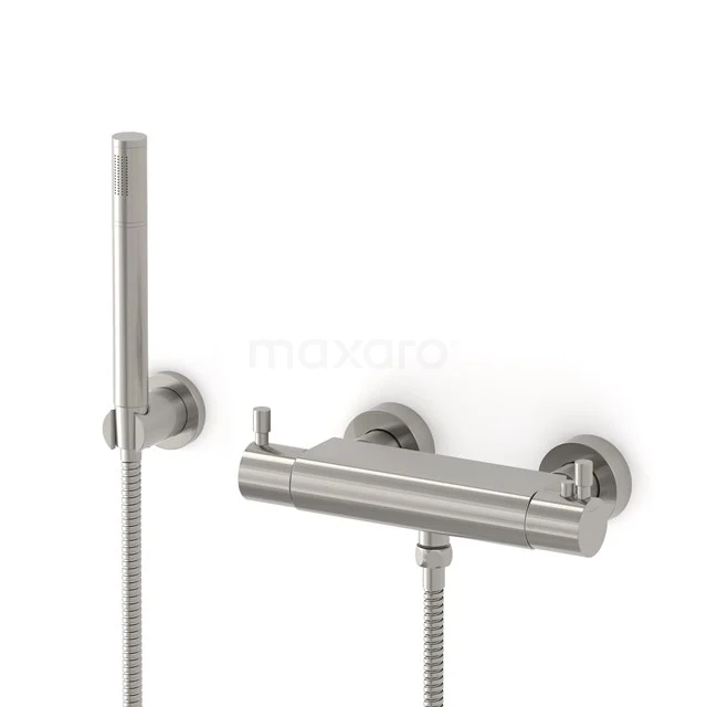 Radius exposed shower mixer set | Stainless steel Thermostatic mixer with handheld shower 1 position AOR55-00003