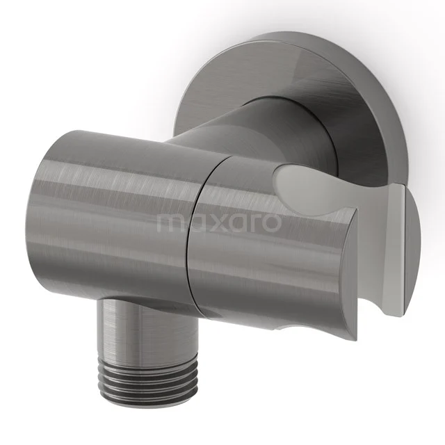 Handbrausehalter Radius Schwarz Steel, Wandmontage, verstellbar, Schwarzes Metall 55.156.800ZMN