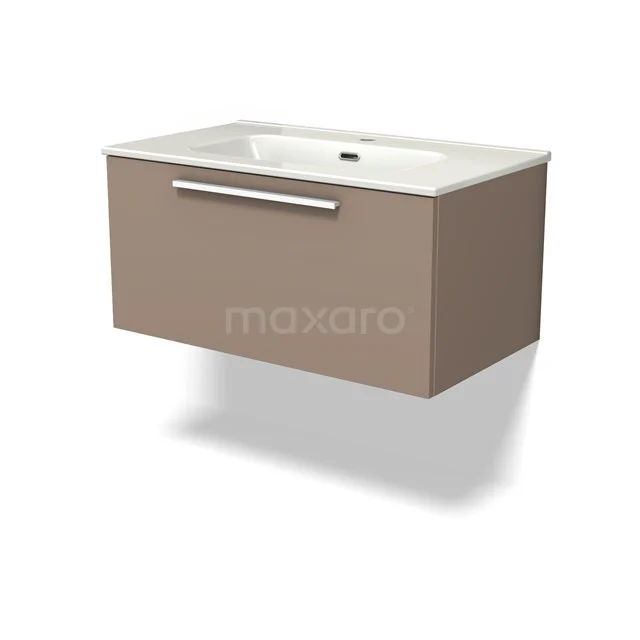 Modulo Vanity units with basin | 80 cm Taupe Flat front Ceramic 1 drawer BMW11-03804