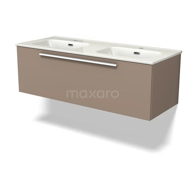 Modulo Badkamermeubel met wastafel | 120 cm Taupe Vlak front Keramiek 1 lade BMW11-03887