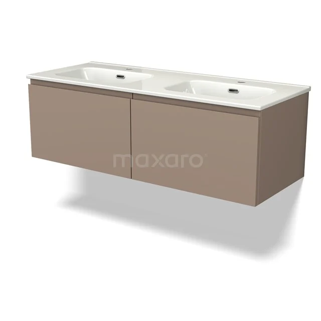 Modulo Bathroom furniture with sink | 120 cm Taupe Handle-less front Ceramic 2 Side-by-side drawers BMW12-00891