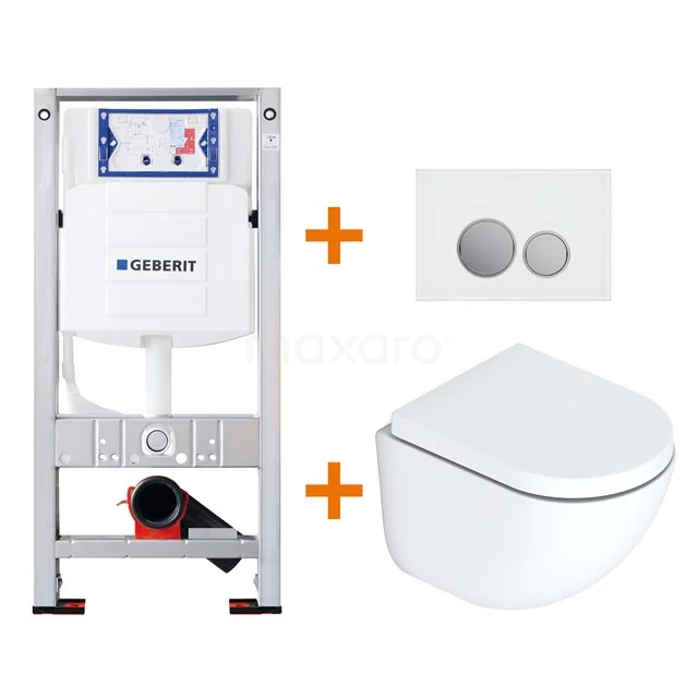 Toiletset Mat wit met Easy Clean + Geberit UP320 inbouwreservoir TOI032