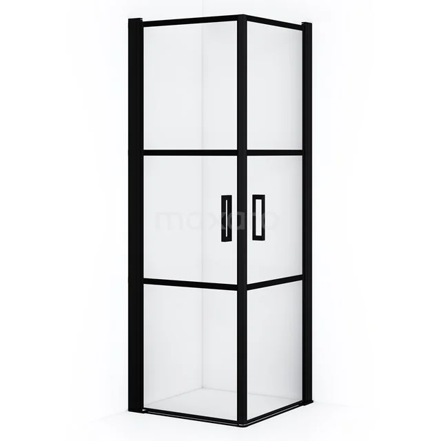Diamond Shower enclosure | 60x60 cm Matte black Clear with 4 black stripes Pivot door Square CDE10606118MBN
