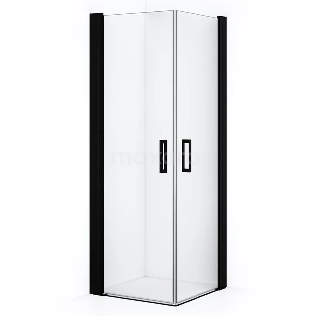 Diamond Shower enclosure | 65x65 cm Matte black Clear glass Pivot door Square CDE10606210MBN