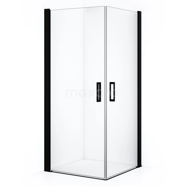 Diamond Shower cabin | 80x70 cm Matte black Clear glass Pivot door Rectangle CDE10807110MBN