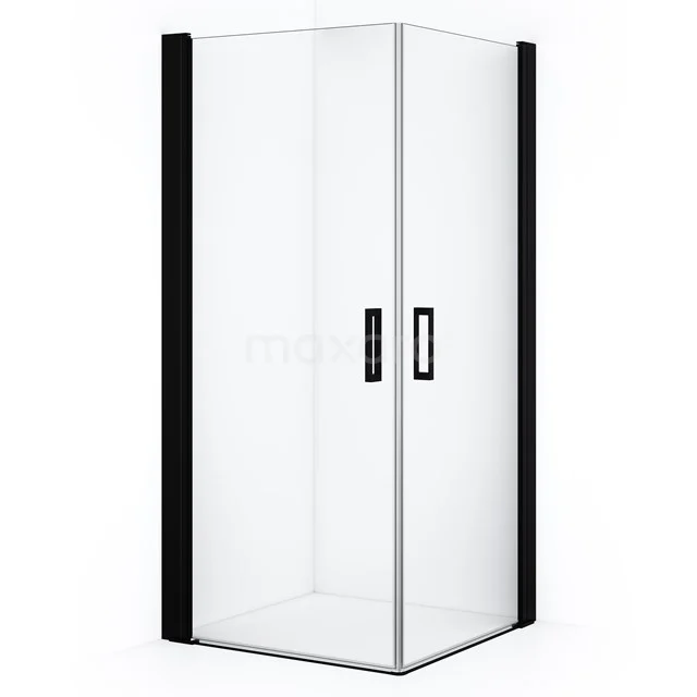 Diamond Shower enclosure | 85x75 cm Matte black Clear glass Pivot door Rectangle CDE10807210MBN